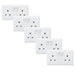 Knightsbridge CU9000Sx5 White Curved Edge 13A 2G SP Switched Socket (5 Pack) - westbasedirect.com