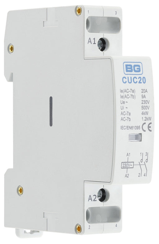 BG CUC20 20A Double Pole 1 Module Contactor - westbasedirect.com