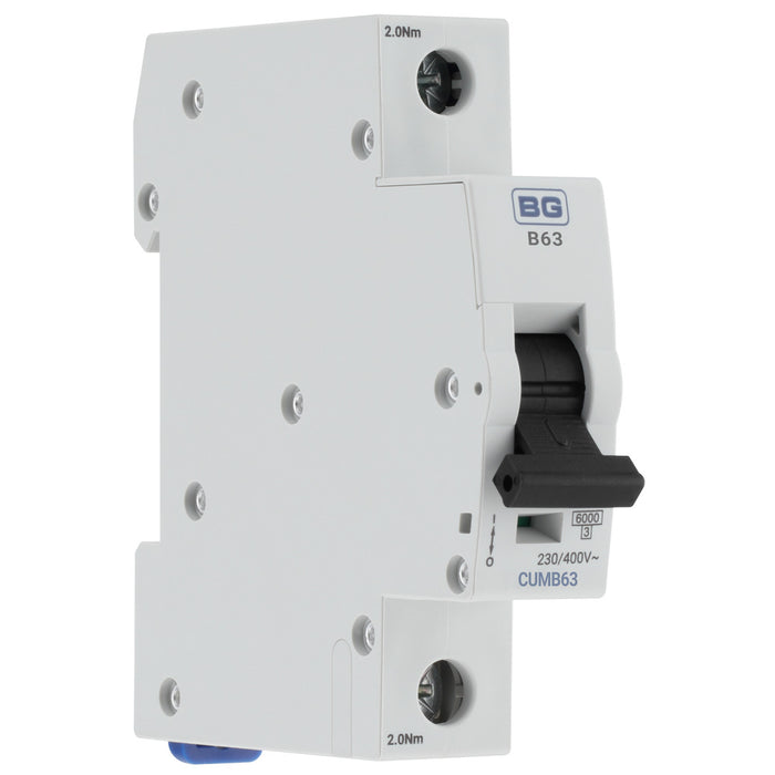 BG CUMB63 63A Single Pole 1 Module 6kA B Curve MCB