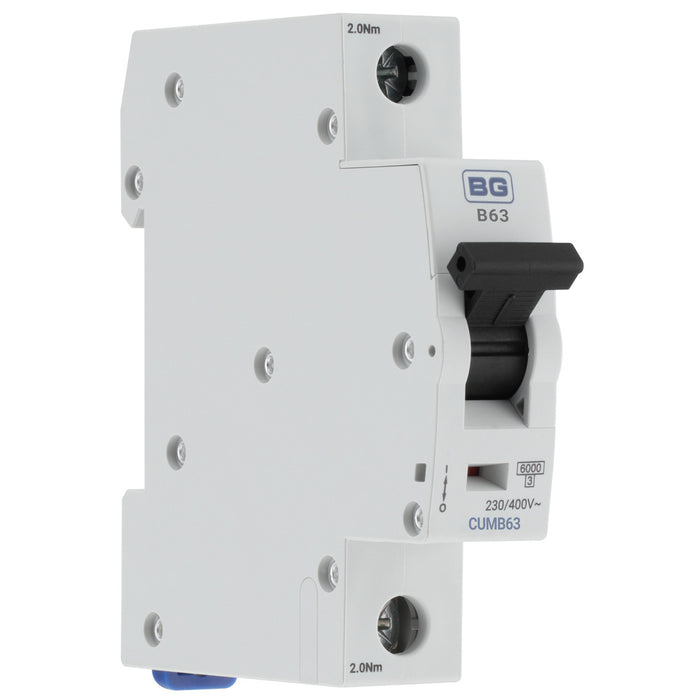BG CUMB63 63A Single Pole 1 Module 6kA B Curve MCB