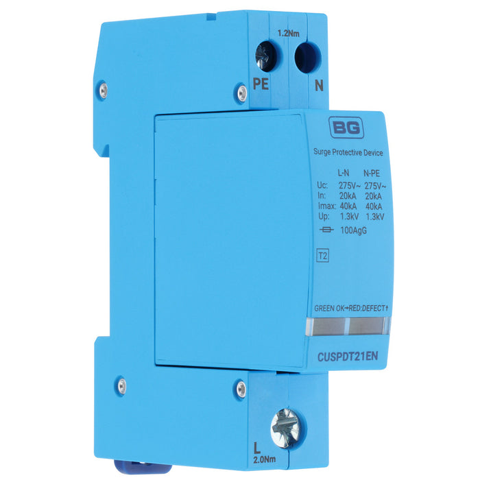 BG Fortress CUSPDT21EN Type 2 Single Phase Surge Protection Device TNS PME & TT Systems