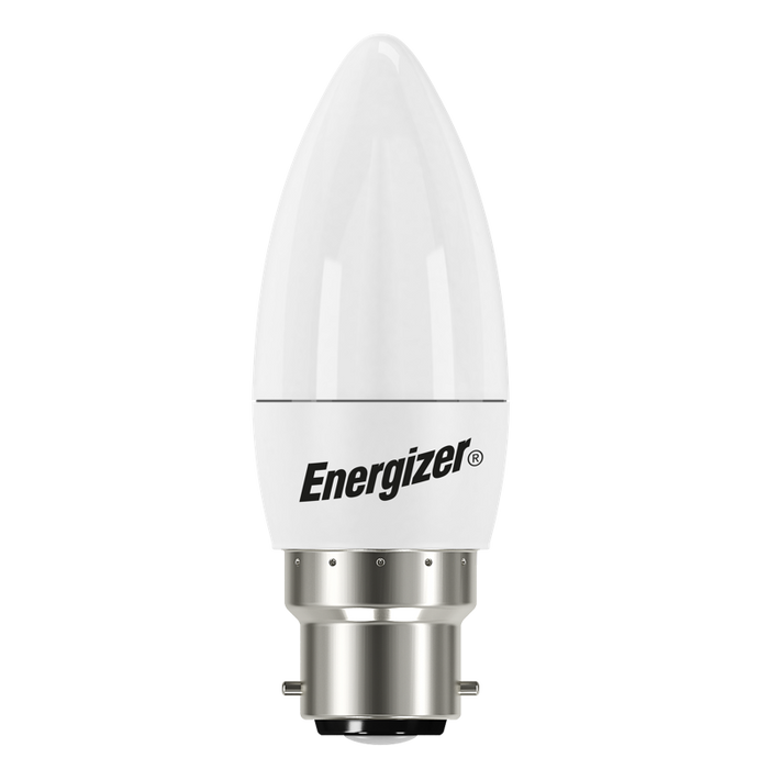 Energizer S17355 8.5W 806lm B22 BC Candle LED Bulb Opal Warm White 2700K