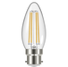 Eveready S15475 B22 BC Candle Filament Clear LED Bulb 4W 470lm Warm White 2700K - westbasedirect.com