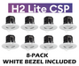 Collingwood DLT551500A8 H2 Lite CSP 4.2W-6W IP65 Fire-Rated Fixed CCT LED Dimmable Downlight with Matt White Bezel (8 Pack) - westbasedirect.com