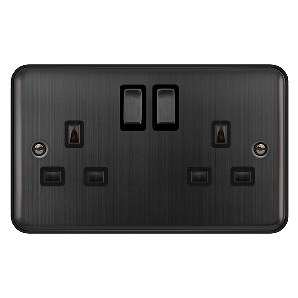Click Deco Plus DPBZ1536BK 13A Ingot 2 Gang DP Switched Safety Shutter ...