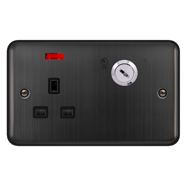 Click Deco Plus DPBZ655BK 13A Ingot 1G DP Key Lockable Switched Socket ...