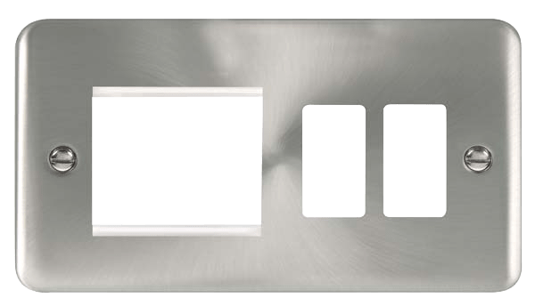 Click Deco Plus DPSC31102 2 Gang GridPro Frontplate with Twin New Medi ...