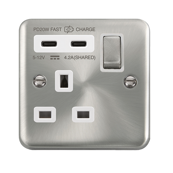 Buy Click Deco Plus DPSC595WH 'Ingot' 13A 1 Gang Switched Safety ...