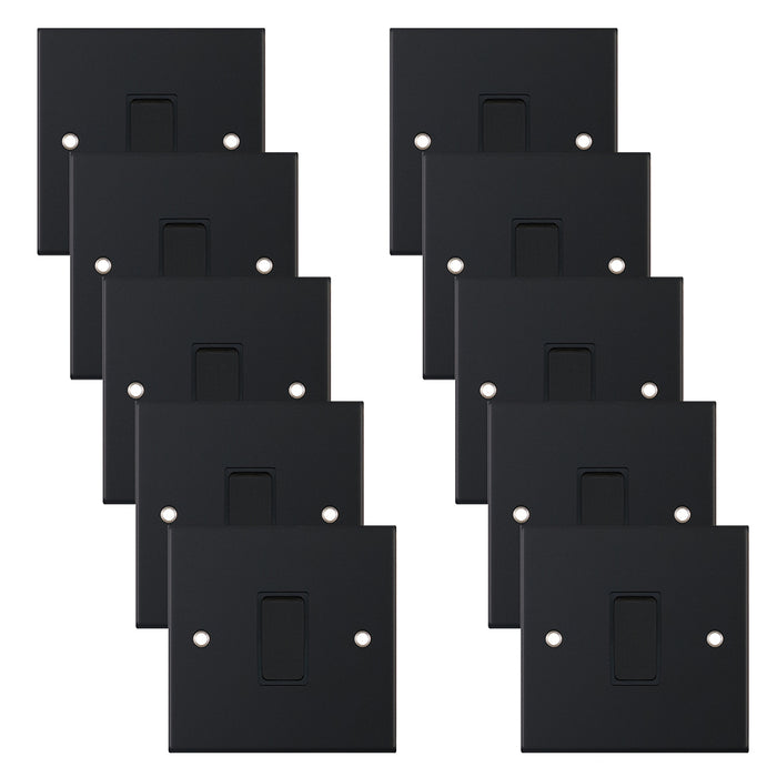 Selectric DSL11-01 5M 1 Gang 2 Way 10AX Plate Switch - Matt Black, Black Insert (Pack 10)