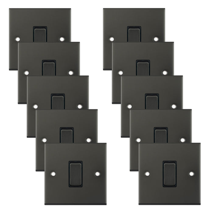 Selectric DSL12-01 5M 1 Gang 2 Way 10AX Plate Switch - Dark Bronze, Black Insert (Pack 10)