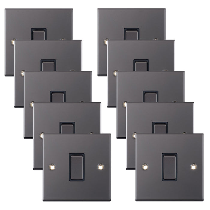 Selectric DSL401 5M 1 Gang 2 Way 10AX Plate Switch - Black Nickel, Black Insert (Pack 10)