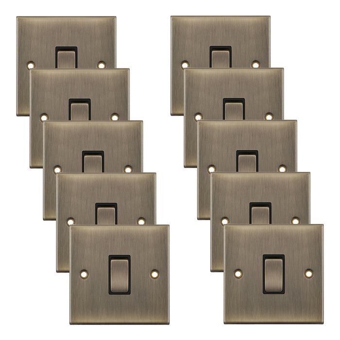 Selectric DSL601 5M 1 Gang 2 Way 10AX Plate Switch - Antique Brass, Black Insert (Pack 10)