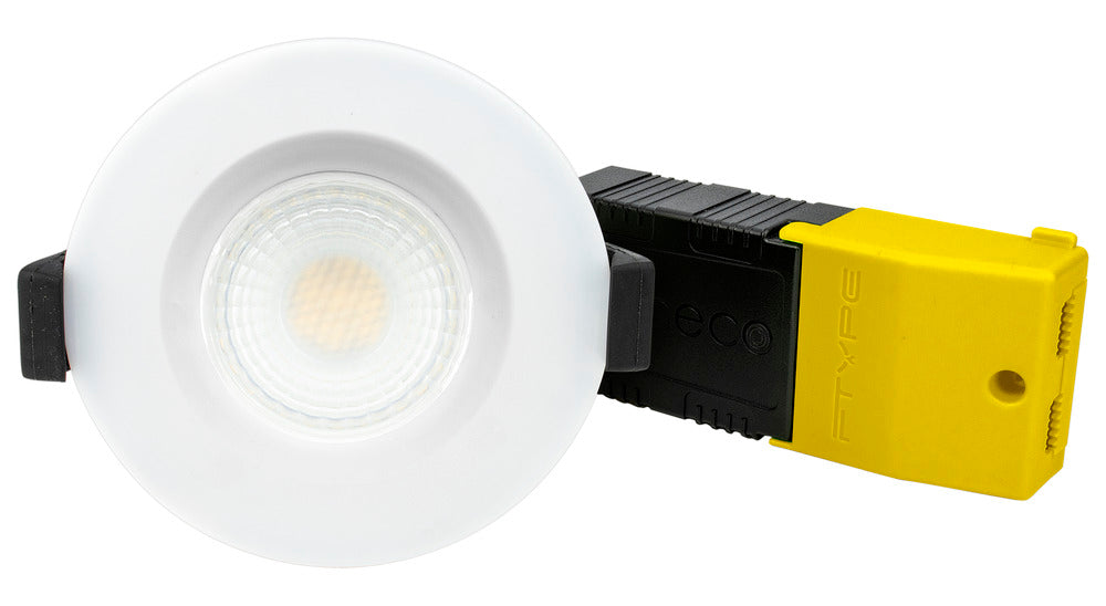 Luceco EFCB60WD2W FType Compact Dim2Warm 6W IP65 Fire Rated Downlight - White (10 Pack)