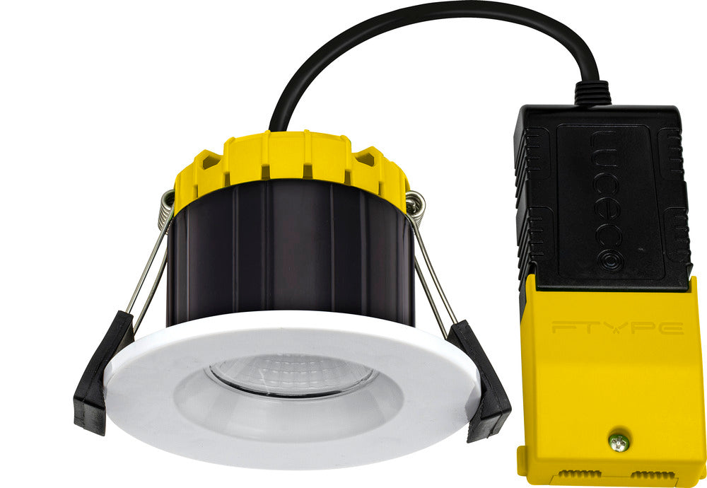Luceco EFCB60WD2W FType Compact Dim2Warm 6W IP65 Fire Rated Downlight - White (6 Pack)
