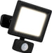 Luceco EFLD20B40P-06 20W Essence Security PIR Floodlight with Ball Joint 1m Cable - Dusk-Till-Dawn Override PIR - Black - westbasedirect.com
