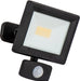 Luceco EFLD20B40P-06 20W Essence Security PIR Floodlight with Ball Joint 1m Cable - Dusk-Till-Dawn Override PIR - Black - westbasedirect.com