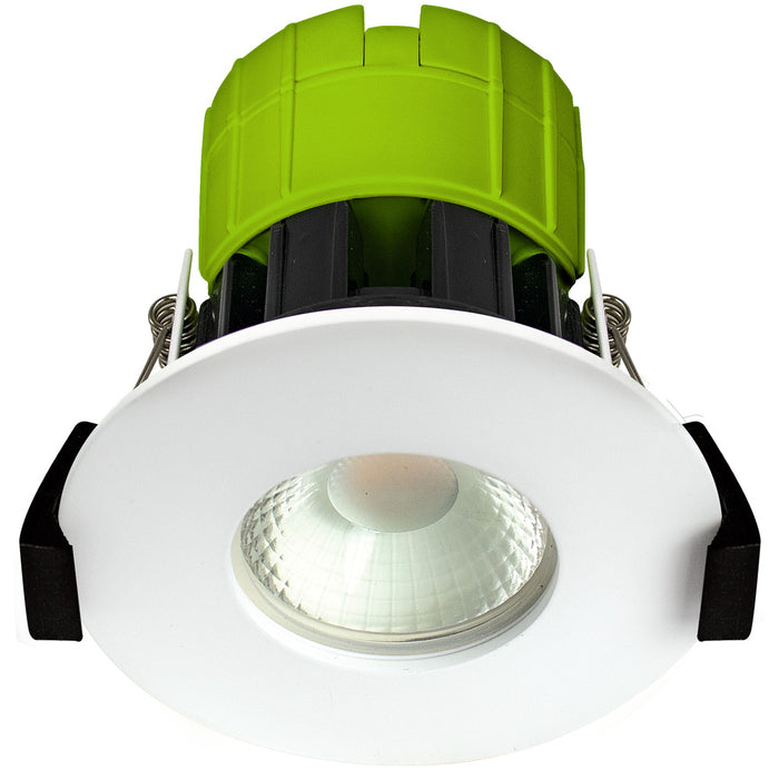 Luceco EFT60W30/6 FType Fixed 6W Warm White 3000K IP65 Dimmable Fire Rated Downlight - White (6 Pack) - westbasedirect.com