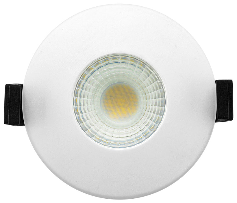 Luceco EFT60W30 FType Fixed 6W Warm White 3000K IP65 Dimmable Fire Rated Downlight - White - westbasedirect.com