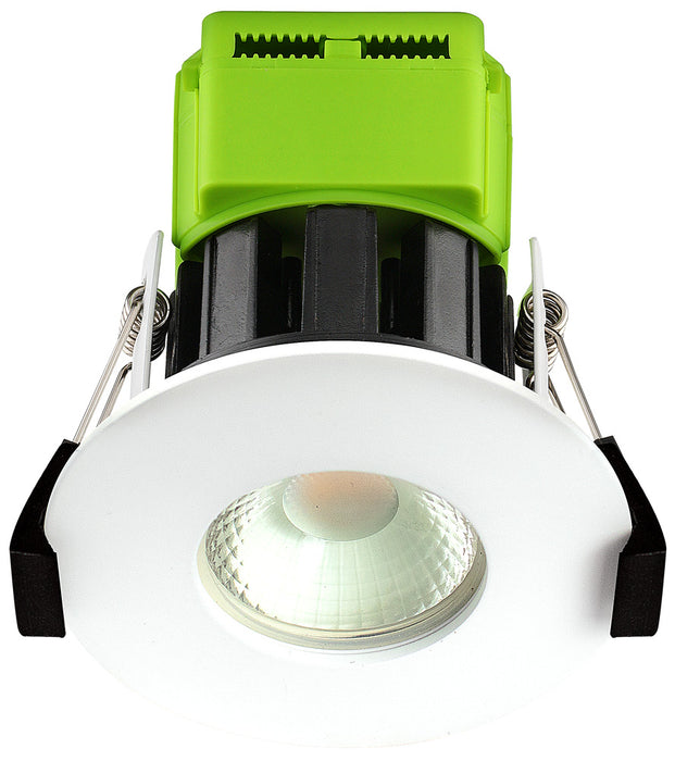 Luceco EFT60W30 FType Fixed 6W Warm White 3000K IP65 Dimmable Fire Rated Downlight - White - westbasedirect.com