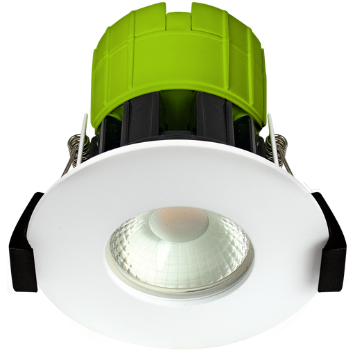 Luceco EFT80W30 FType Fixed 8W 3000K IP65 Dimmable Fire Rated Downlight - White - westbasedirect.com