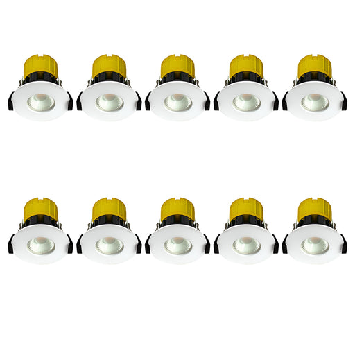 Luceco EFTD2W FType Dim2Warm 6W IP65 Fire Rated Downlight - White (10 Pack) - westbasedirect.com