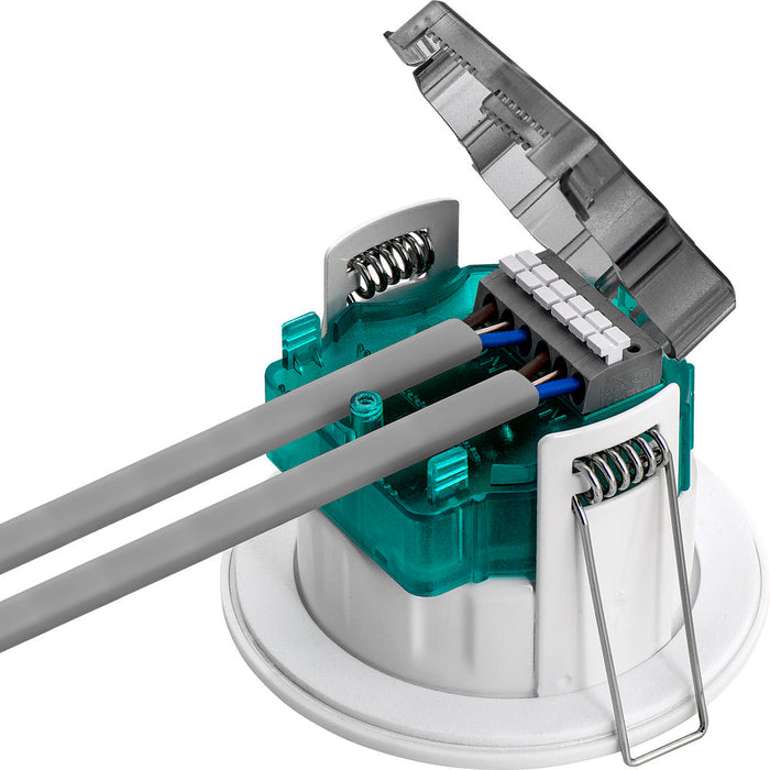 Luceco EFTF5W40 FType Essence 5W 550lm 4000K Dimmable IP65 White Bezel - Flat (6 Pack)