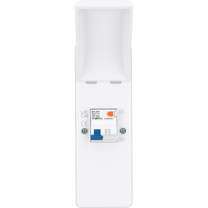 LIVE Electrical EMU2-BR 2 Way IP40 Metal EV Charging Unit with 40A Type A DP RCBO B Curve