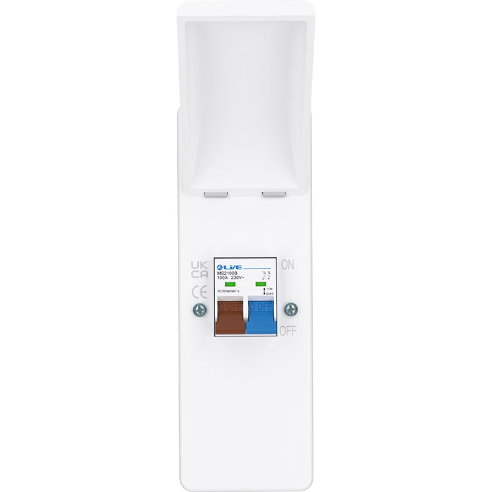 LIVE Electrical EMU2M 2 Way IP40 Metal EV Charging Unit with DP 100A Main Switch