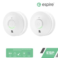 ESP Espire Mains Powered ES1SLV 1x Optical Smoke Alarm & ES1HLV Heat Alarm with a 10 Year Lithium Battery