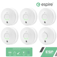 ESP Espire Mains Powered ES1SLV 5x Optical Smoke Alarm & ES1HLV Heat Alarm with a 10 Year Lithium Battery