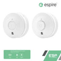 ESP Espire Battery Powered ES1SL 1x Optical Smoke Alarm & ES1HL Heat Alarm by a 10 Year Lithium Battery