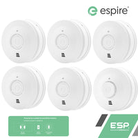 ESP Espire Battery Powered ES1SL 5x Optical Smoke Alarm & ES1HL Heat Alarm by a 10 Year Lithium Battery