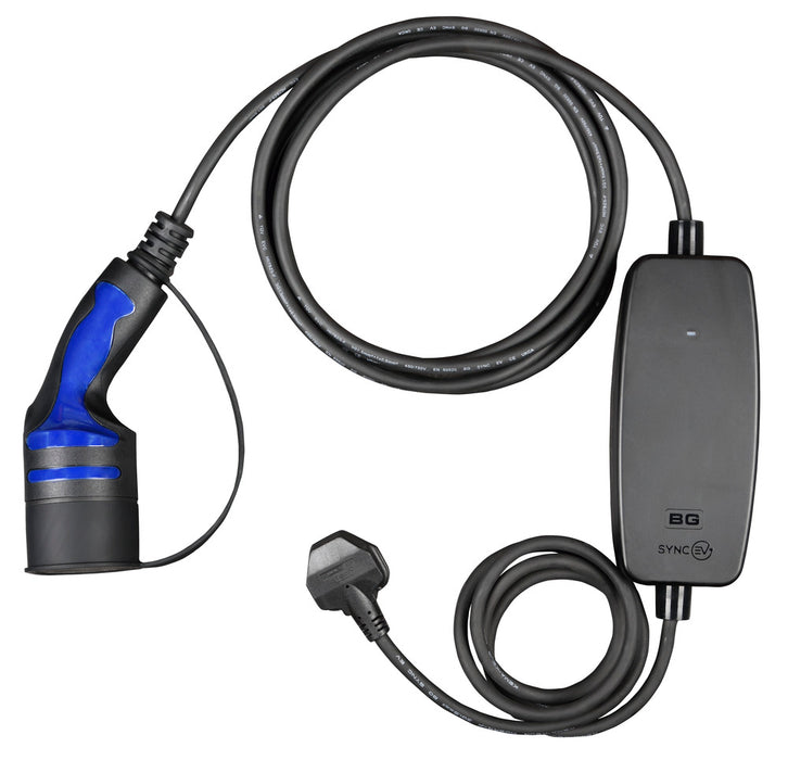 SyncEV EVCM22135 Mode 2 EV Charging Cable 5m 3 Pin Plug to Type 2 - westbasedirect.com