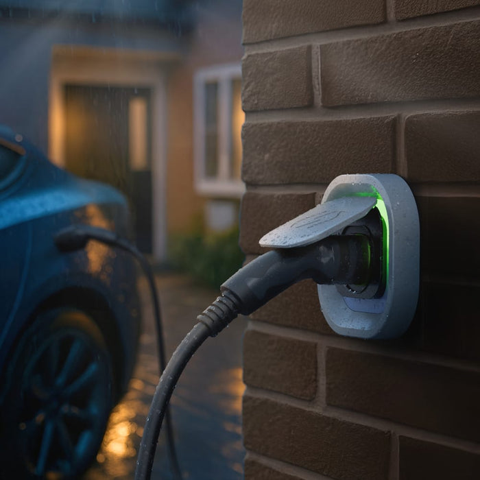 Sync Energy EVL7MS Link EV Charger Surface & Recessed Socket 7.4kW 32A Silver with Metal Control Box & Wi-Fi