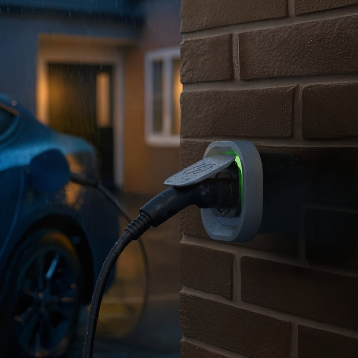 Sync Energy EVL7MSG Link EV Charger Surface & Recessed Socket 7.4kW 32A Silver with Metal Control Box & Wi-Fi + 4G