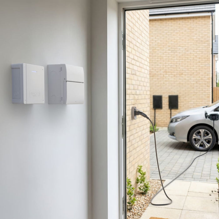Sync Energy EVL7PSG Link EV Charger Surface & Recessed Socket 7.4kW 32A Silver with Plastic Control Box & Wi-Fi + 4G