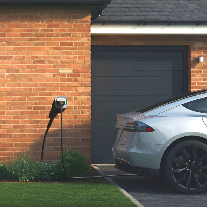 Sync Energy EVL7PSG Link EV Charger Surface & Recessed Socket 7.4kW 32A Silver with Plastic Control Box & Wi-Fi + 4G