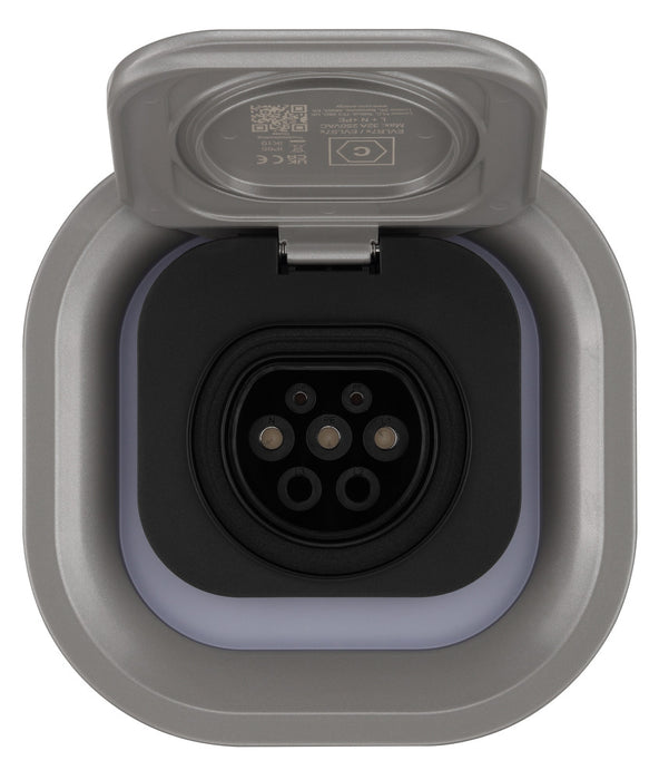 BG Sync Energy EVLR7MS Link EV Charger Recessed Socket 7.4kW 32A Silver with Metal Control Box - Wi-Fi + LAN - westbasedirect.com