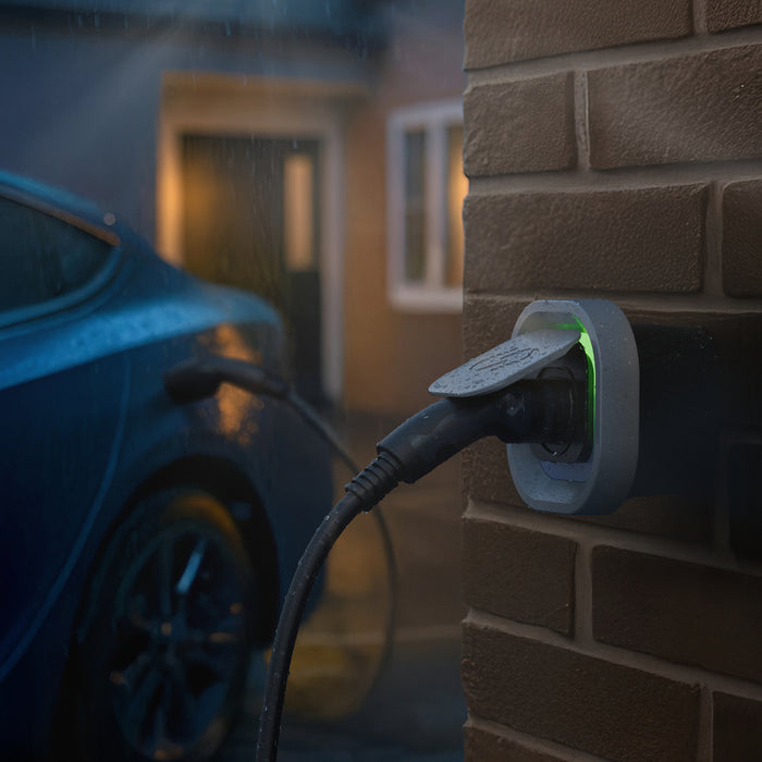 BG Sync Energy EVLS7MS Link EV Charger Surface Socket 7.4kW 32A Silver with Metal Control Box - Wi-Fi + LAN - westbasedirect.com