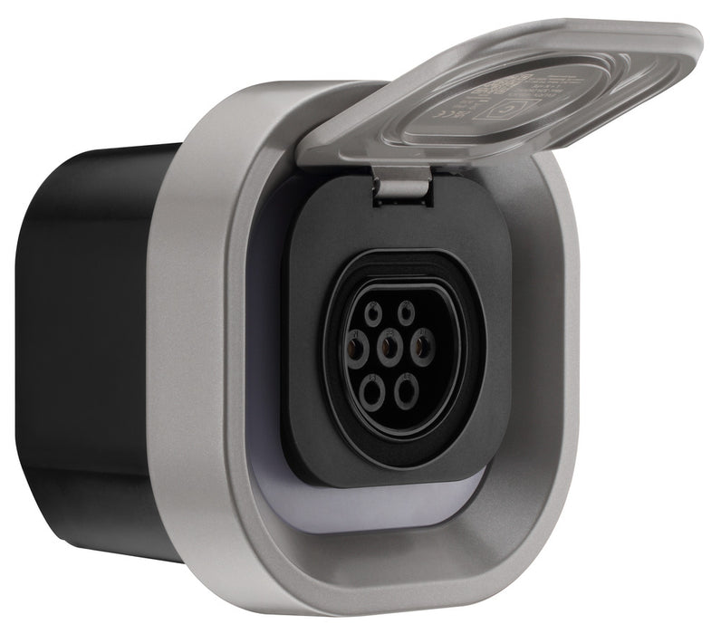 BG Sync Energy EVLS7MSG Link EV Charger Surface Socket 7.4kW 32A Silver with Metal Control Box - Wi-Fi + LAN + 4G - westbasedirect.com