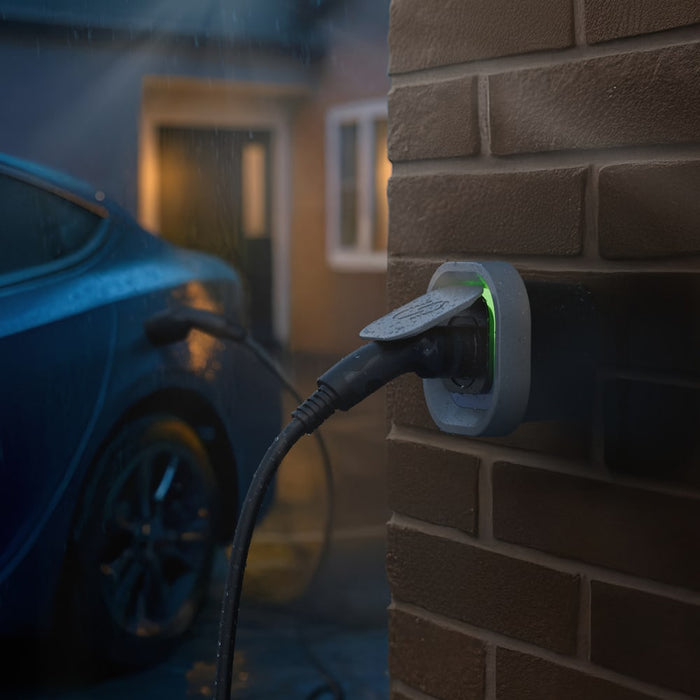 BG Sync Energy EVLS7MSG Link EV Charger Surface Socket 7.4kW 32A Silver with Metal Control Box - Wi-Fi + LAN + 4G - westbasedirect.com