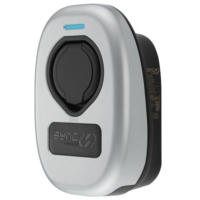 Sync Energy EVWC2S22GGR EV Wall Charger 22kW Three Phase Type 2 Socketed Wi-Fi/LAN/4G/RFID - Black - westbasedirect.com