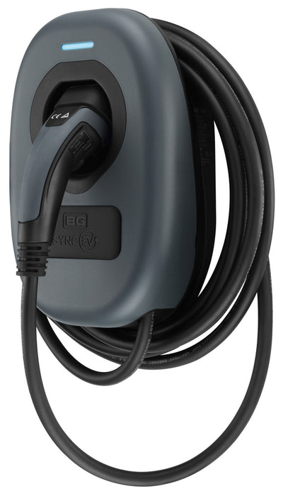 BG SyncEV EVWC2T7G EV Wall Charger 7.4kW Single Phase Type 2 Tethered Wi-Fi, 7.5m cable (incl. CT clamp) - westbasedirect.com