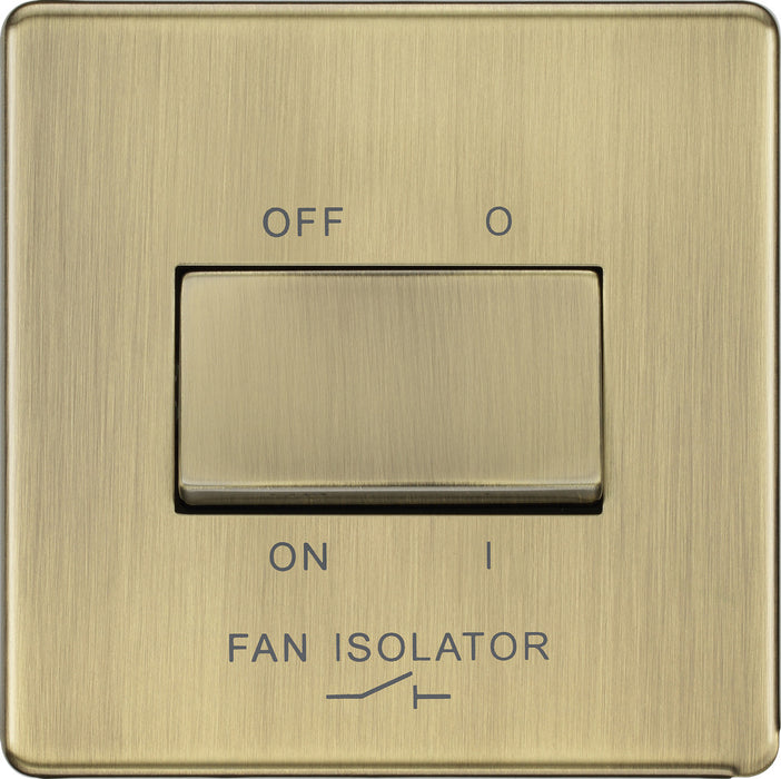 BG FAB15 Flatplate Screwless Fan Isolator Switch TP 10A - Antique Brass