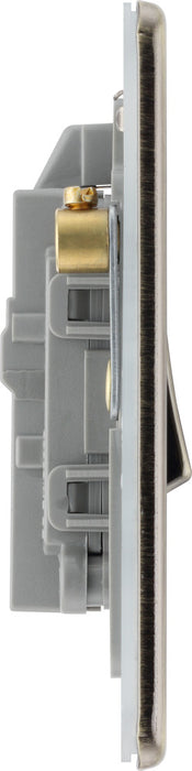 BG FAB31 Flatplate Screwless 20A DP Switch + Neon - Antique Brass