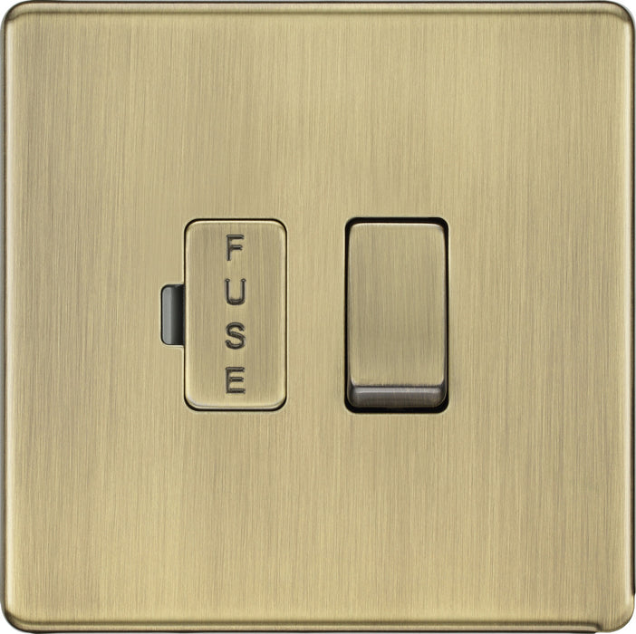 BG FAB50 Flatplate Screwless Switched Spur 13A - Antique Brass