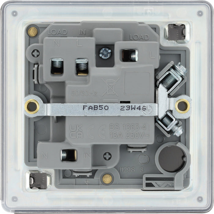 BG FAB50 Flatplate Screwless Switched Spur 13A - Antique Brass