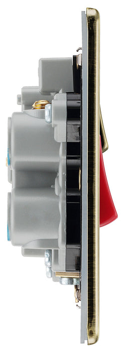 BG FAB70B Flatplate Screwless DP Cooker + Socket + Neon - Antique Brass + Black Insert