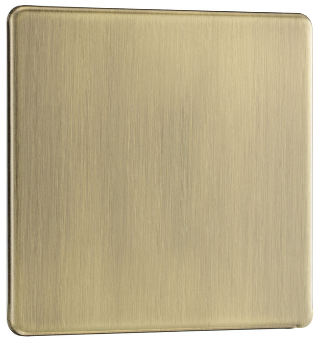 BG FAB94 Flatplate Screwless Single Blanking Plate - Antique Brass