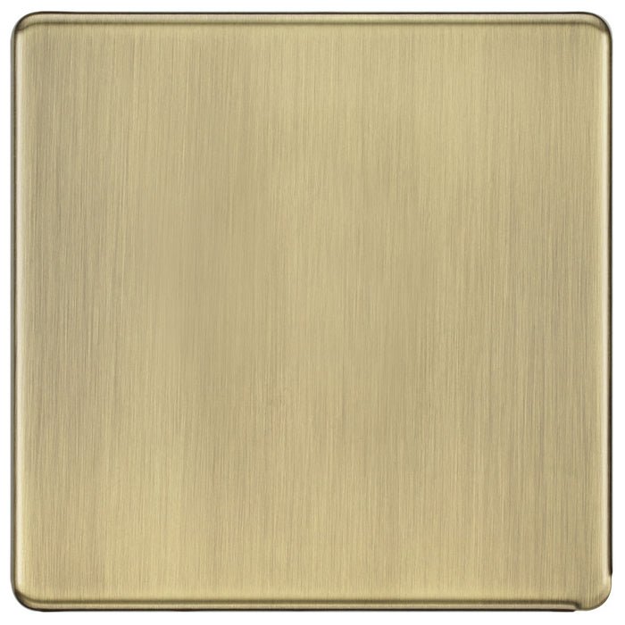 BG FAB94 Flatplate Screwless Single Blanking Plate - Antique Brass